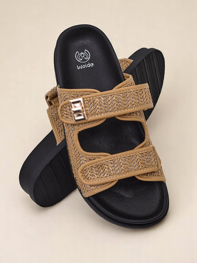 Royalfashion Damenslipper-Sandalen mit Flechtdetail Delibeli