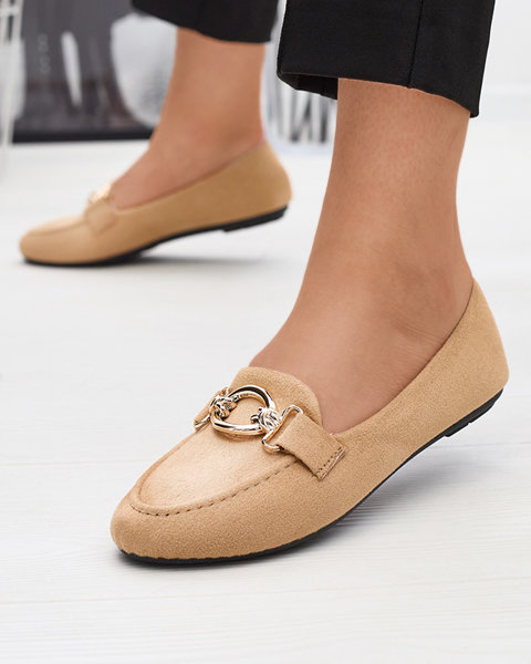 Beige Mokassins aus Öko-Veloursleder Brussi - Footwear