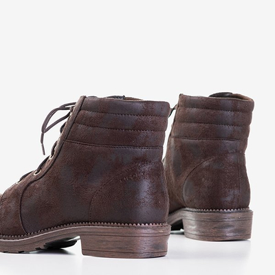 Dunkelbraune Damentaschen mit dekorativen Abrieb Tusyon - Schuhe