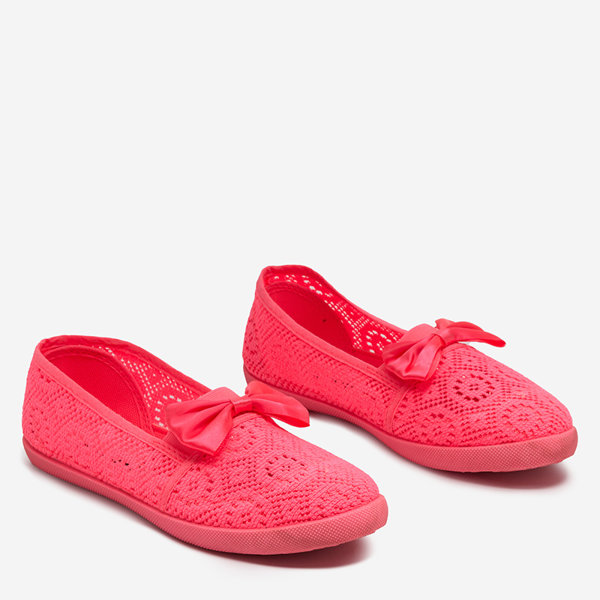 Mädchen-Sneaker mit Schleife Neonpink Osmo - Footwear