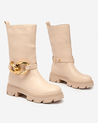 Damen-Stiefelette zum Hineinschlüpfen mit kamelfarbener Mekira-Isolierung - Footwear