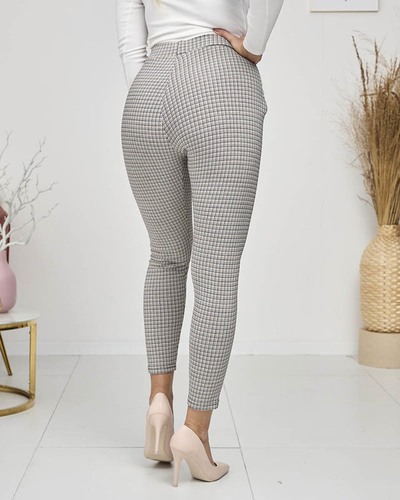 Gelb-schwarz karierte Damen-Teggings- Bekleidung