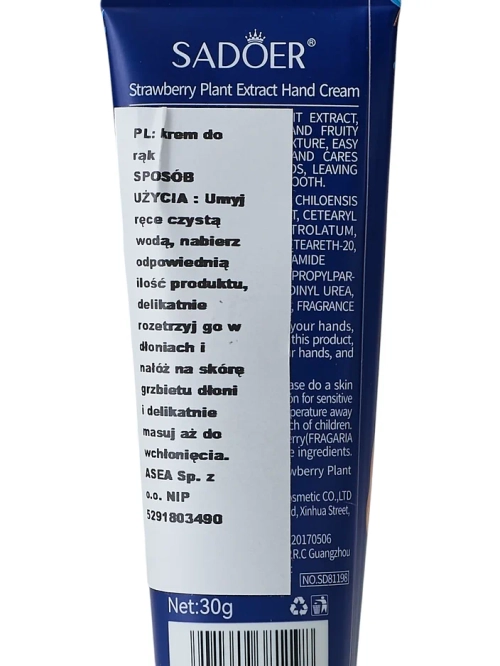 Sadoer Hand Cream Peach and Plants 30 g