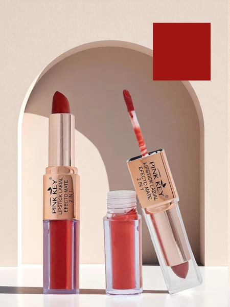 Matter Lippenstift in Stift- und flüssiger Form 2-in-1 Cinnamon Latte