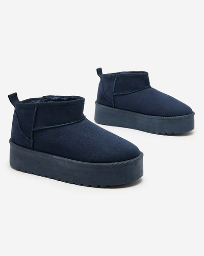 Royalfashion Marineblaue kurze Damenstiefel a'la Schneestiefel Teritsi
