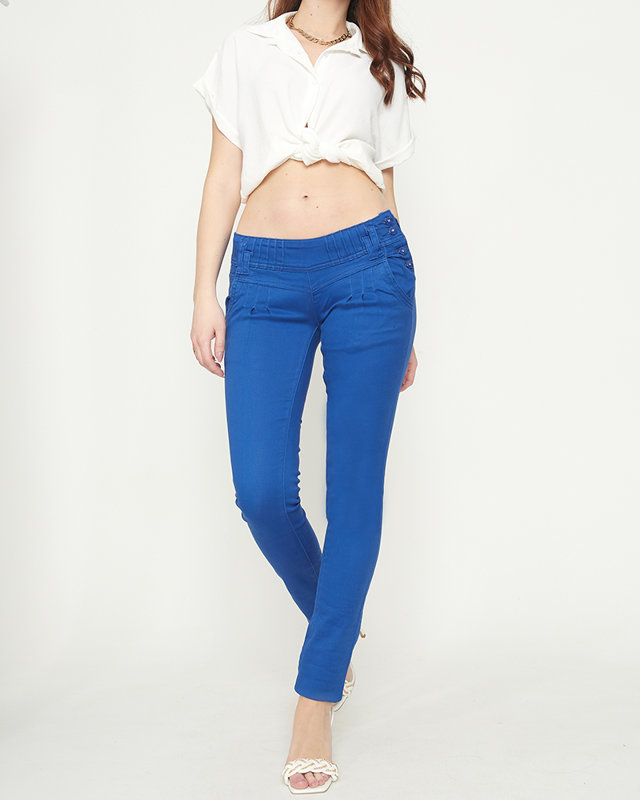 Cobaltstoff Damenhose mit niedriger Taille - Kleidung