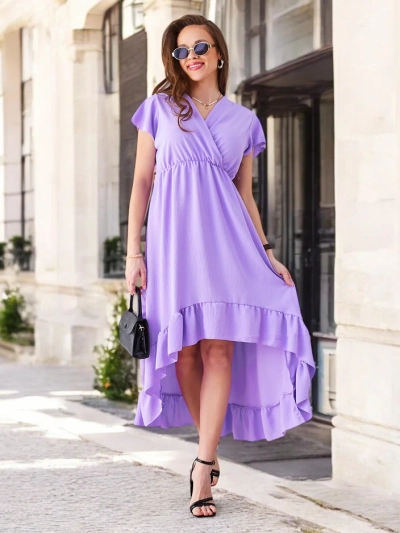 Royalfashion Damen-Midikleid mit asymmetrischem Saum