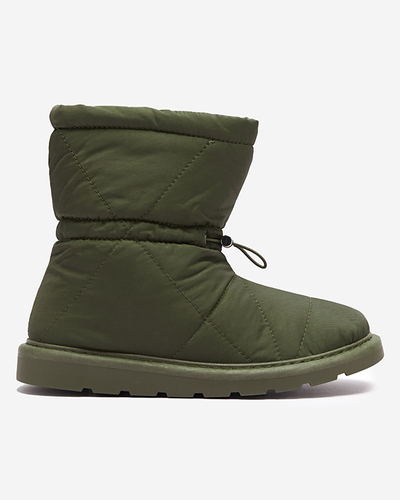 Dunkelgrüne Damen Isolierte Stiefel a'la Schneestiefel Kaliolen - Footwear