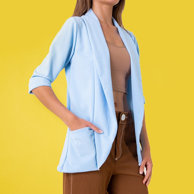 Blauer Umhang für Frauen ohne Verschluss - Kleidung