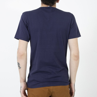 Marineblaues Baumwoll-T-Shirt für Herren mit Aufdruck - Kleidung