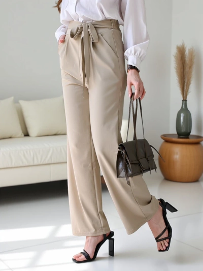 Royalfashion Weite Damenhose mit Gürtel
