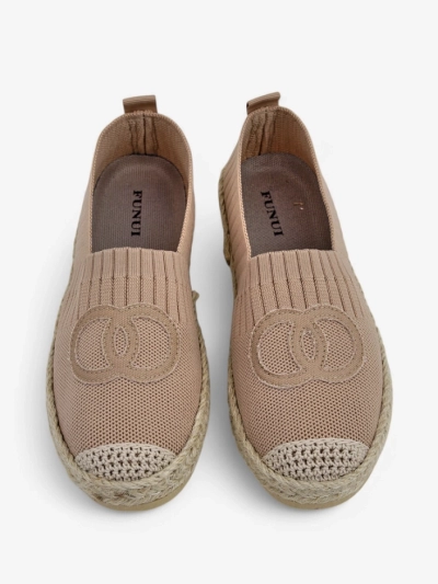 Damen Espadrilles Callisto hellbraun flacher Absatz ökologisches Leder