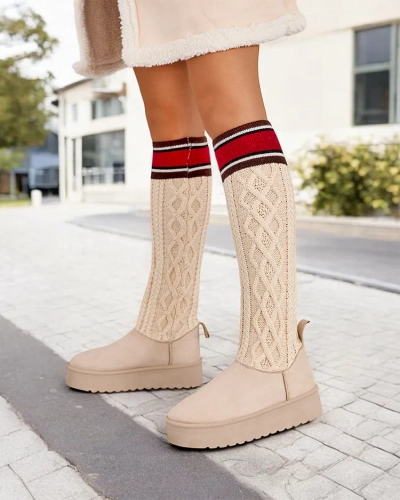 Royalfashion Damen Schneestiefel mit sockenähnlichem Schaft Kokumi