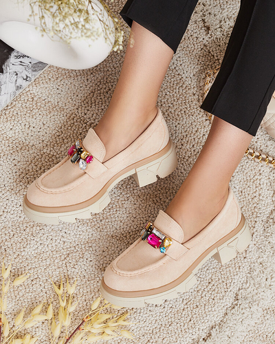 Royalfashion Mokassins mit bunten Steinen Sariner