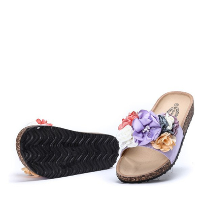 Lila Flip-Flops mit dekorativen Blumen Vilena - Footwear 1