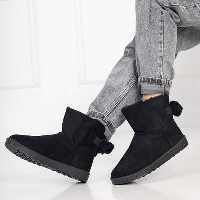 Schwarze Schneestiefel aus Öko-Wildleder Giorii - Schuhe