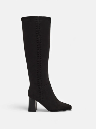 Damen Öko-Wildleder Stiefel mit Blockabsatz Fottor