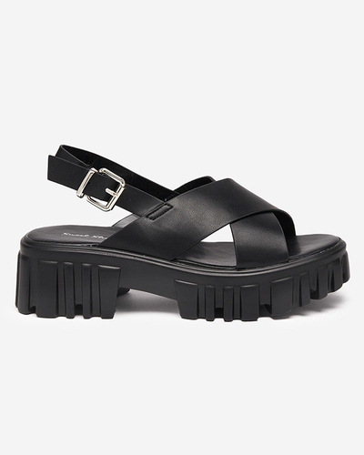 Schwarze Damensandale auf massiver Otida-Sohle - Footwear
