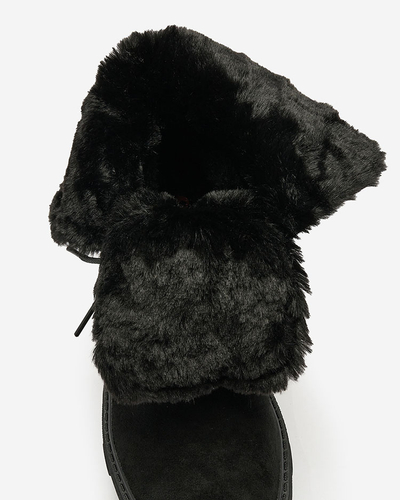 Royalfashion Schwarzer Damen-Schnürstiefel Cavenma