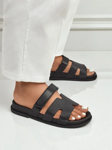 Royalfashion Damen-Pantoletten aus Öko-Leder FlexiComfi