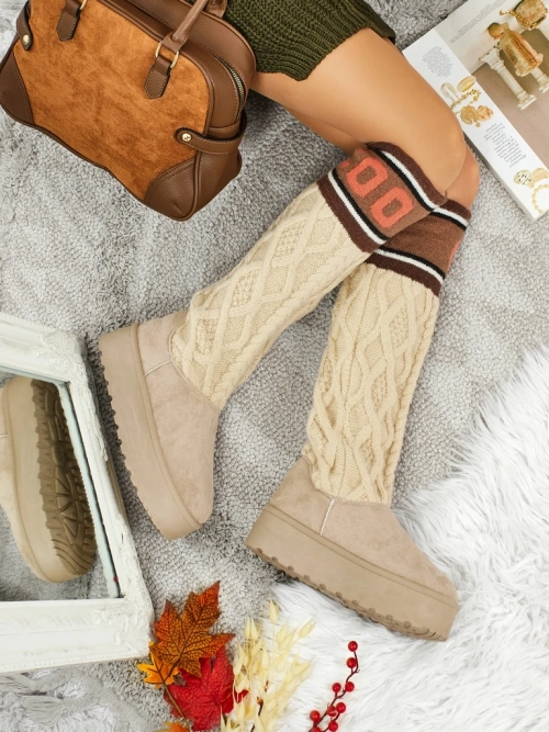 Високі черевики a'la снігоходи жіночі з халявою Anane