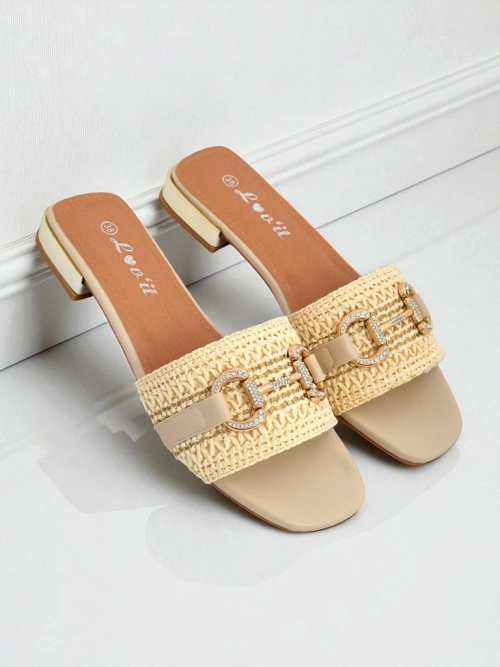 Royalfashion Жіночі шльопанці плетені з прикрасою Aeterna