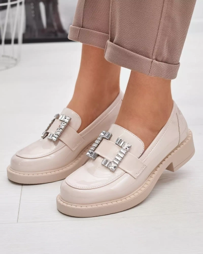 Beige Damenschuhe mit Larri-Kristallen - Schuhe