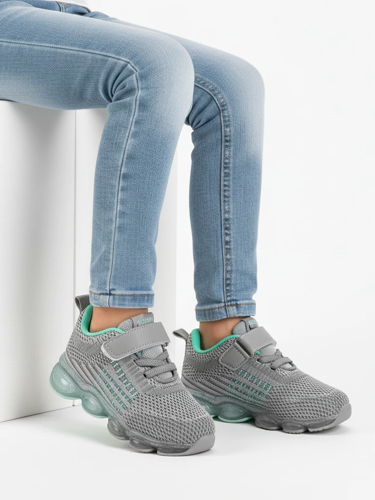 Astra Kinder-Sneakers Grau Synthetik Sportlich für den Sommer