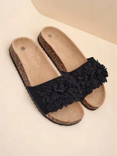 Royalfashion Damenslides mit floralen Akzenten Occes