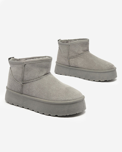 Royalfashion Grau Damen Plateau Schneestiefel Ersinella