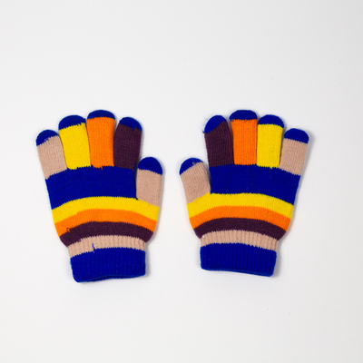 Kobaltblaue Mädchenhandschuhe mit Glitzer und Schneeflocke - Accessoires