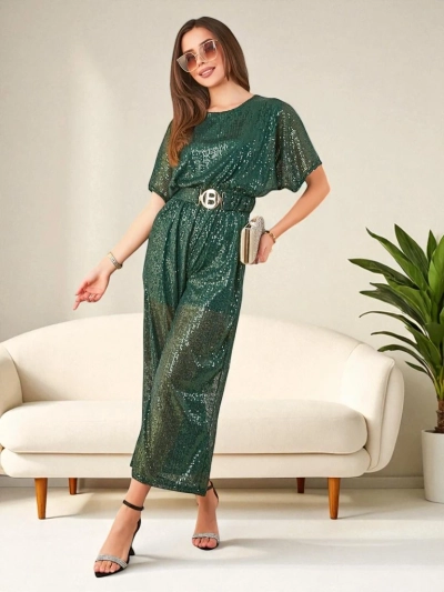 Royalfashion Langer Damen-Jumpsuit mit Pailletten