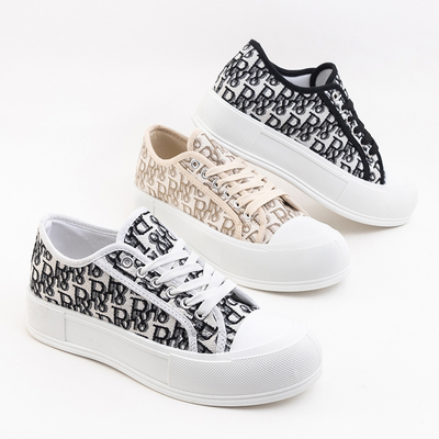 Schwarz gemusterte Mieko Damen-Sneaker - Schuhe