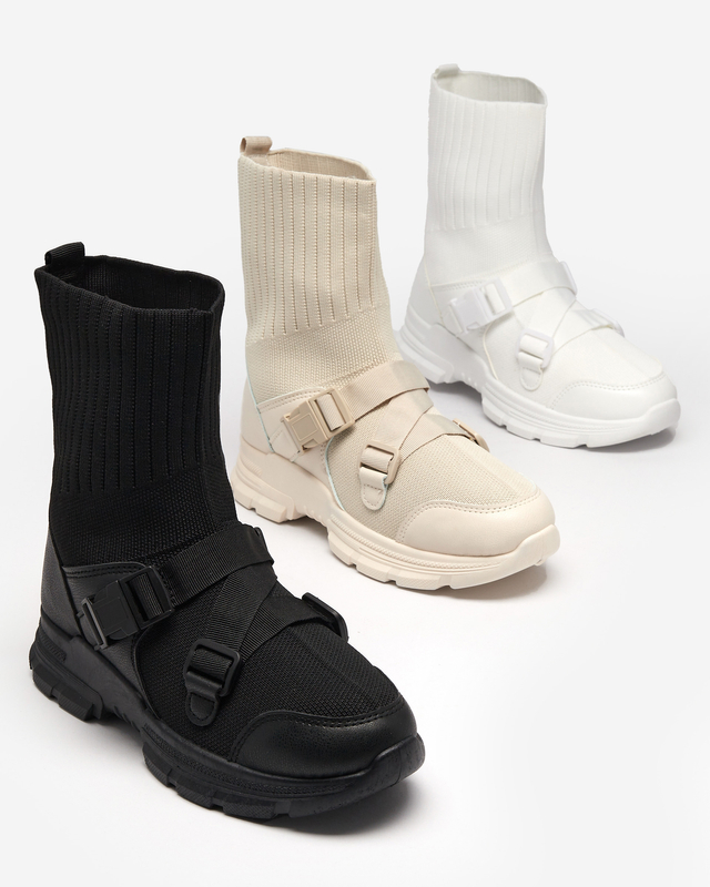 Schwarze hohe Damen-Sportschuhe mit Verzierung Cerini - Footwear