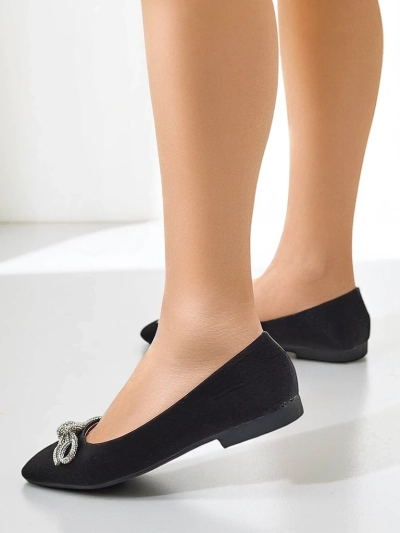 Royalfashion Damenballerinas mit Schleife und Glanz Ofenal