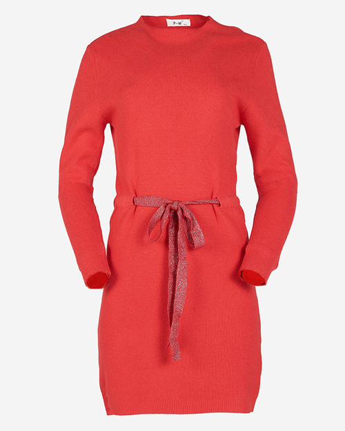 Червона кофта-туніка з коміром-стійкою