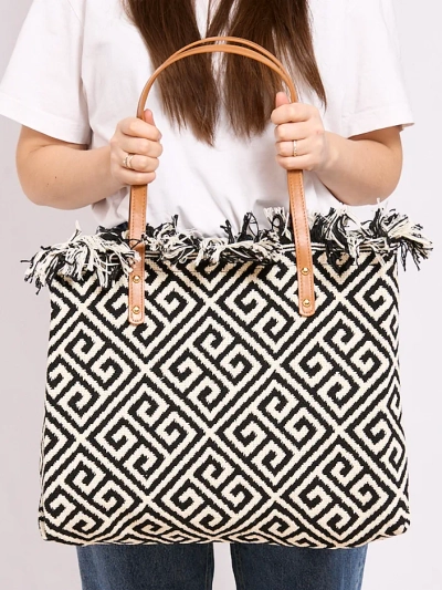 Royalfashion Gemusterte gewebte Shopper-Tasche