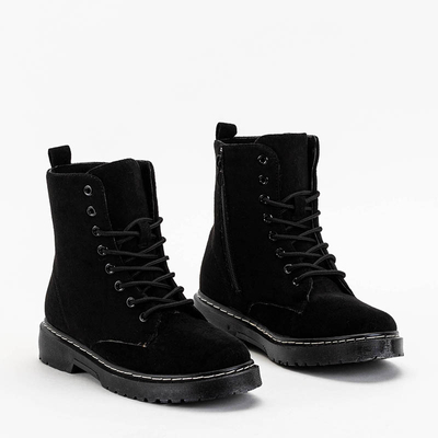 Schwarze Damen-Wildlederstiefel von Nerrisa - Schuhe