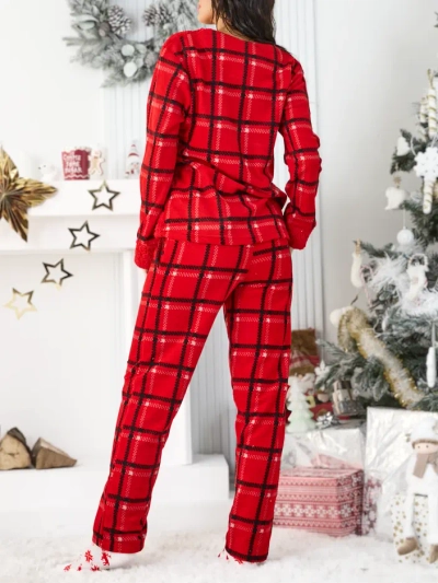 Royalfashion Damen Karo-Pyjamas