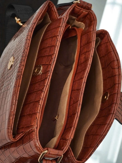 Lackierte kleine Damenhandtasche aus Öko-Leder Gilded Night