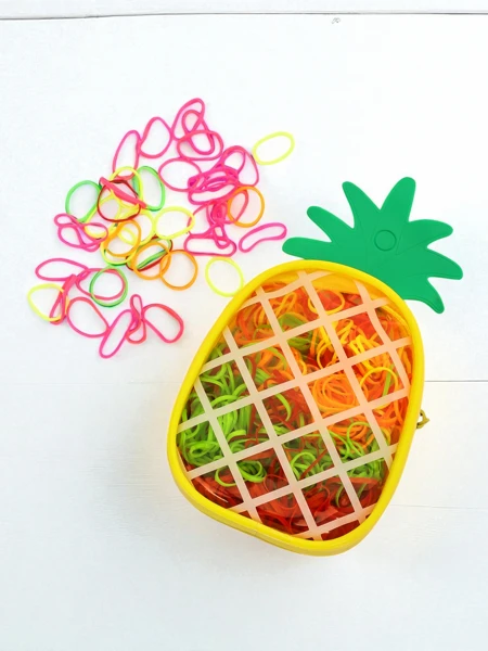 Royalfashion Mehrfarbige Silikon-Haargummis Ananas