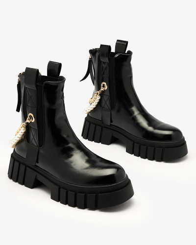 Royalfashion Schwarz Damenstiefel Zifosca