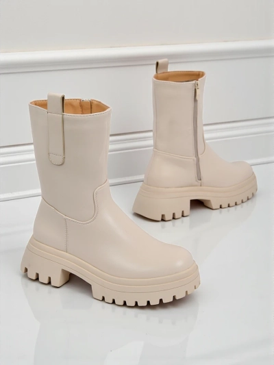 Höhere Damenstiefeletten aus Öko-Leder Scarlet Mist