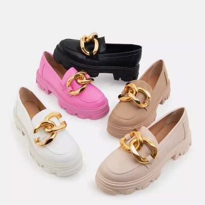OUTLET Braune Schuhe mit goldenem Ornament Lygia - Schuhe