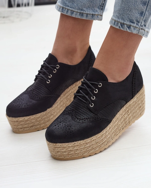 Чорні жіночі напівчеревики на платформі Jacais- Footwear