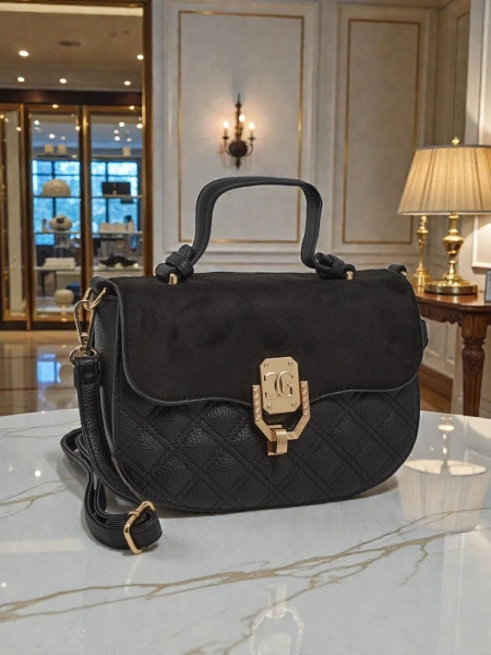 Damenhandtasche Luna Schwarz Leder Elegant für jeden Tag