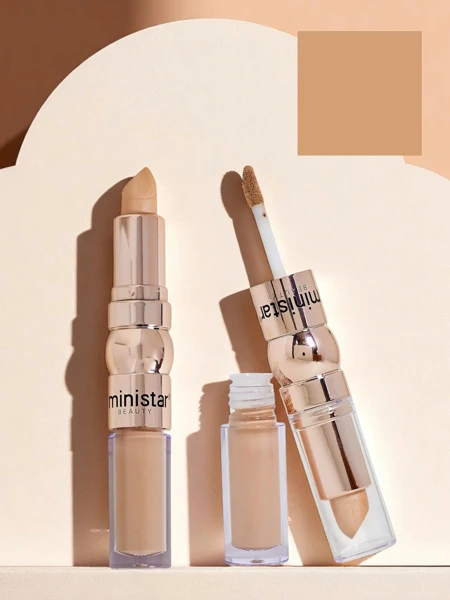 Highlighter-Stick und flüssiger Concealer für das Gesicht 2-in-1 Golden Beige