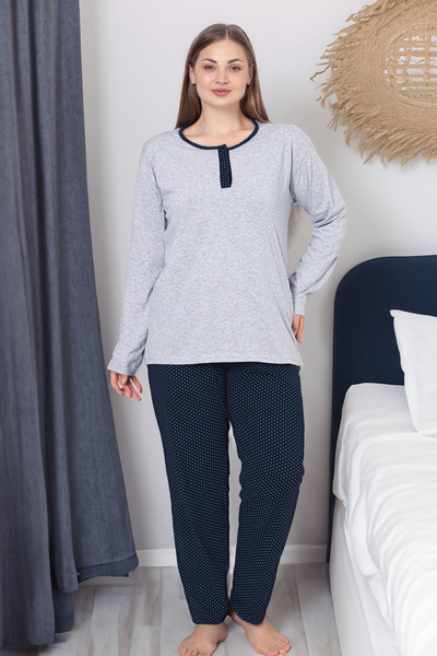 Royalfashion Damen Baumwolle 2-teiliges Pyjama PLUS GRÖßE