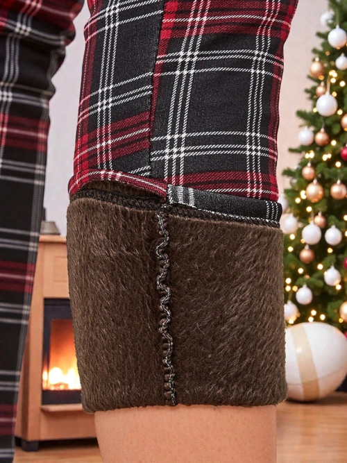 Royalfashion Утеплені картаті жіночі лосини