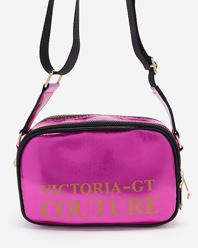 Kleine glänzende Damengeldbörse mit Inschriften - Accessoires